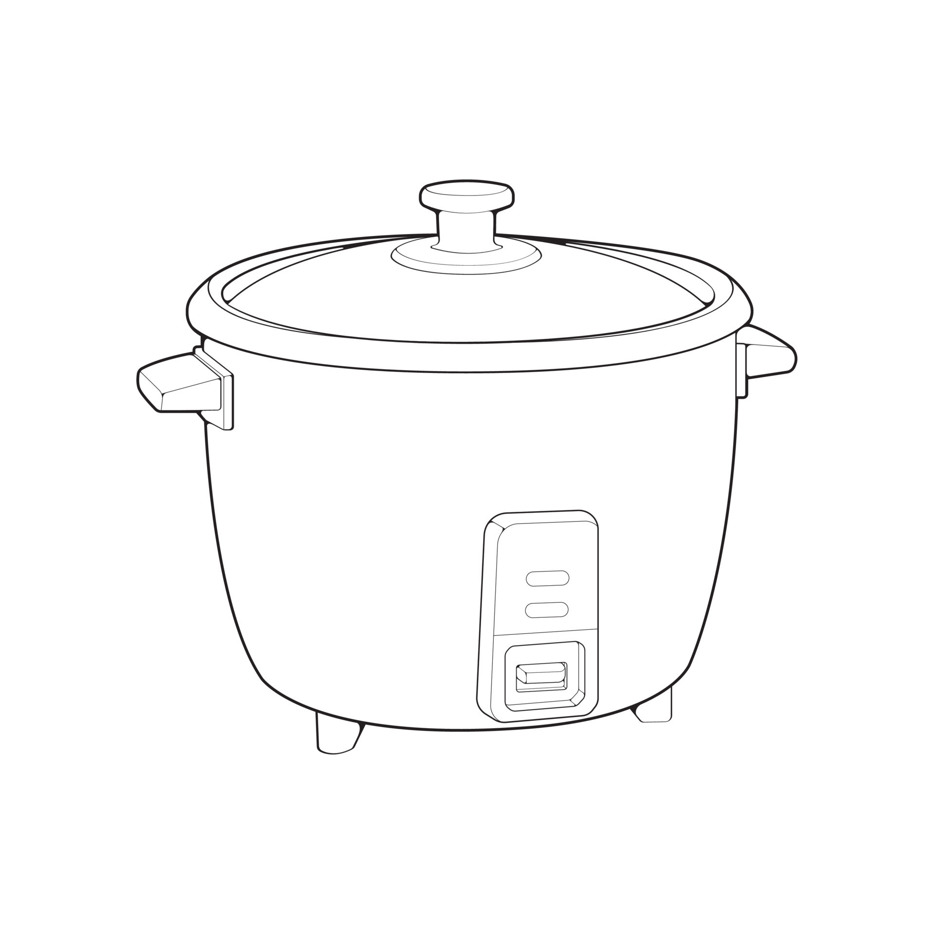 Rice cooker, magic jar, illustration vector, line art vector, outline