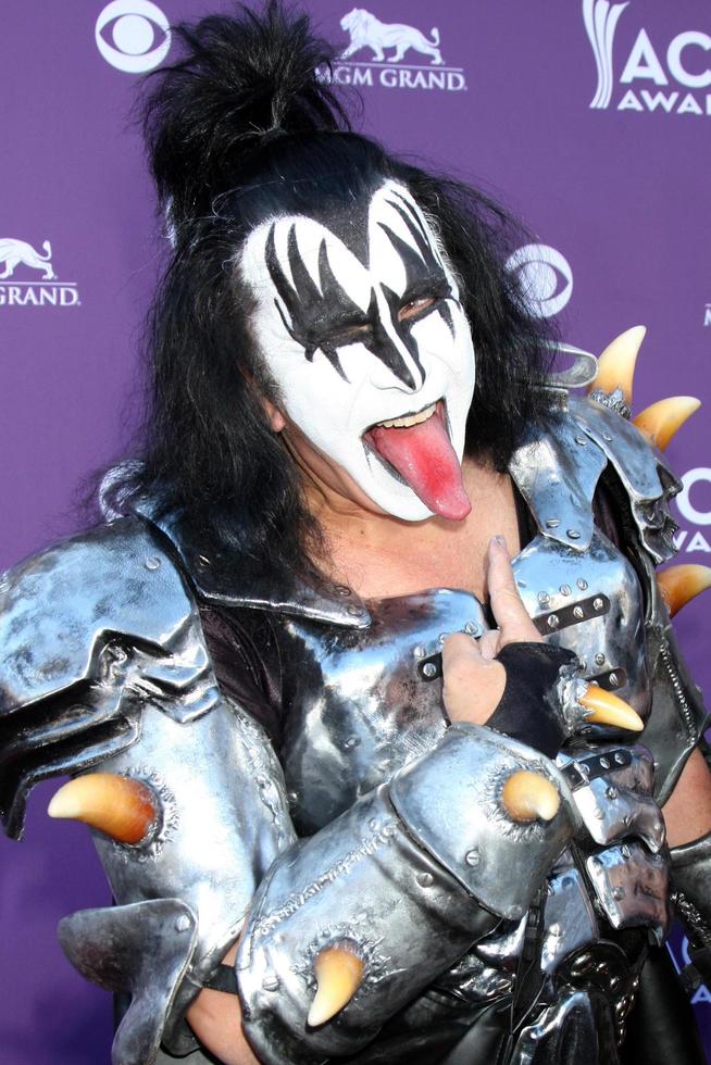 LAS VEGAS - APR 1 - Gene Simmons arrives at the 2012 Academy of Country Music Awards at MGM Grand Garden Arena on April 1, 2010 in Las Vegas, NV photo