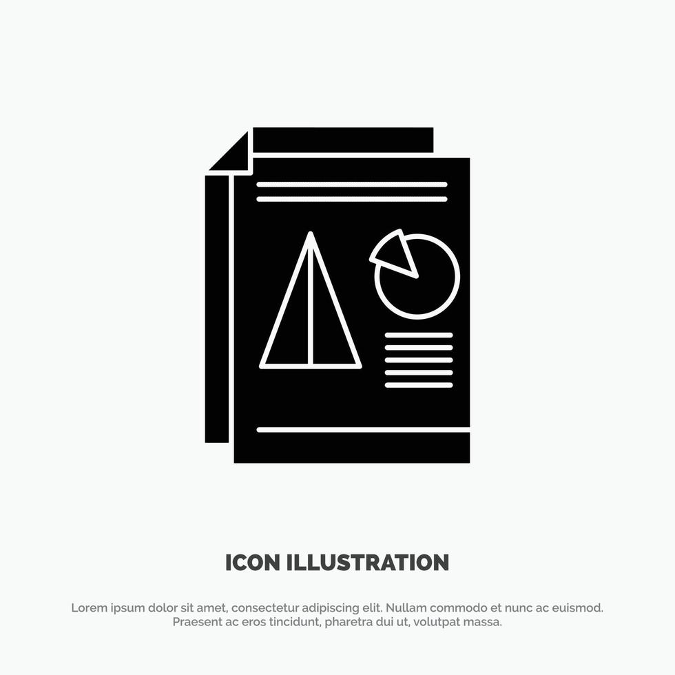 Report Presentation Pie Chart Business solid Glyph Icon vector