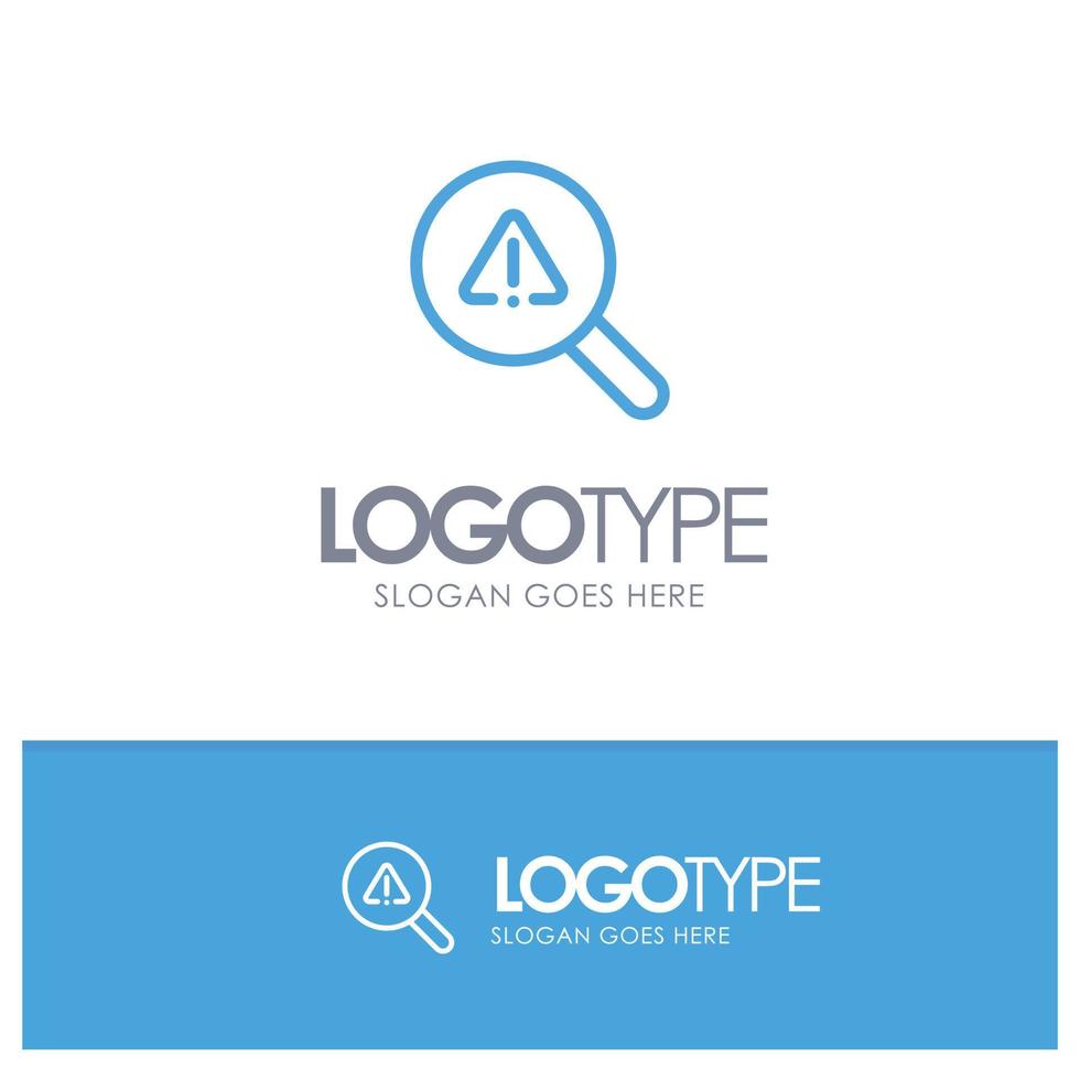 Find Search View Error Blue outLine Logo with place for tagline vector