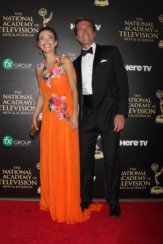 LOS ANGELES - JUN 22 - Amelia Heinle, Peter Bergman at the 2014 Daytime Emmy Awards Arrivals at the Beverly Hilton Hotel on June 22, 2014 in Beverly Hills, CA photo
