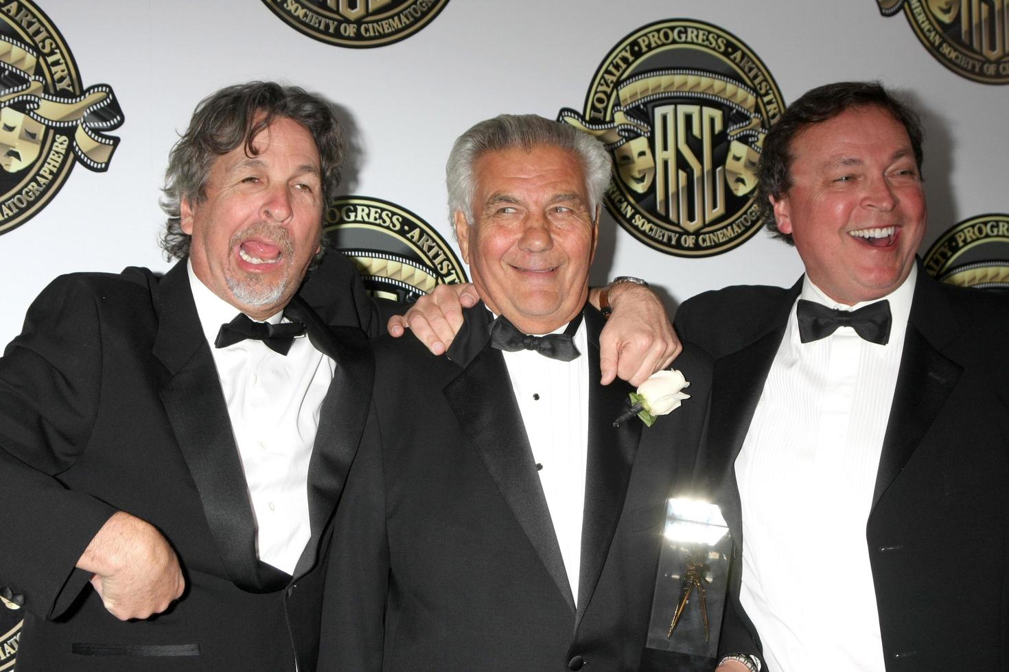 LOS ANGELES - FEB 15 - Peter Farrelly, Matthew Leonetti, Bobby Farrelly at the 2015 American Society of Cinematographers Awards at a Century Plaza Hotel on February 15, 2015 in Century City, CA photo