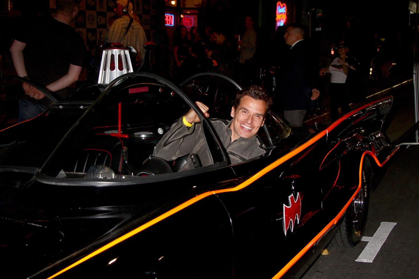 LOS ANGELES - MAR 21 - Antonio Sabato Jr. in the Batmobile at the Batman Product Line Launch at the Meltdown Comics on March 21, 2013 in Los Angeles, CA photo