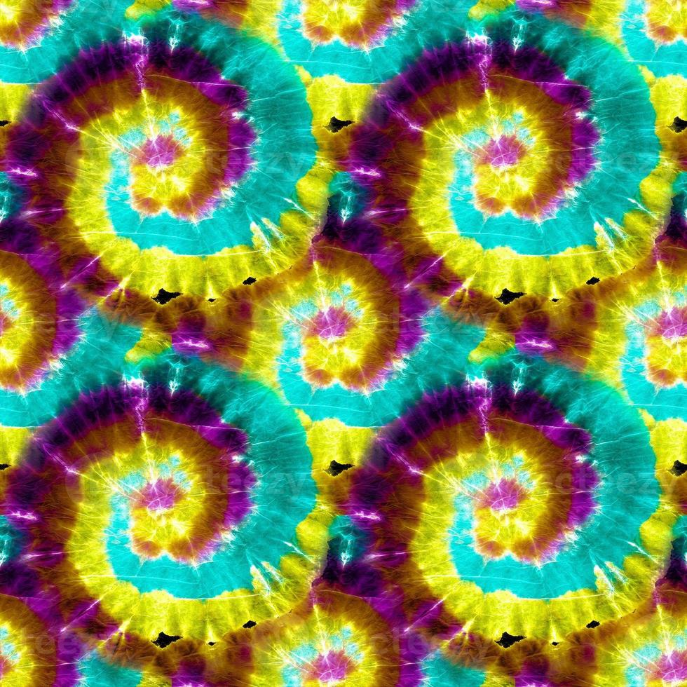 Yellow Psychedelic Kaleidoscope. Seamless. Tiedye photo