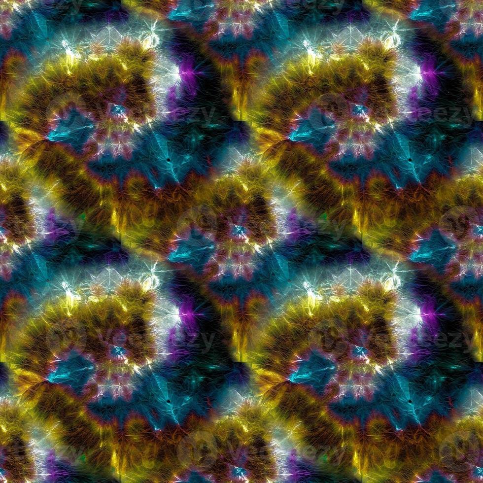 Rainbow Psychedelic Kaleidoscope. Seamless. Tie photo