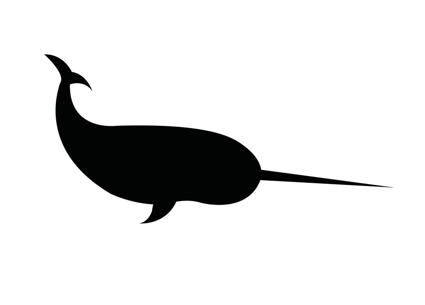 silueta de narval negro vectorial vector