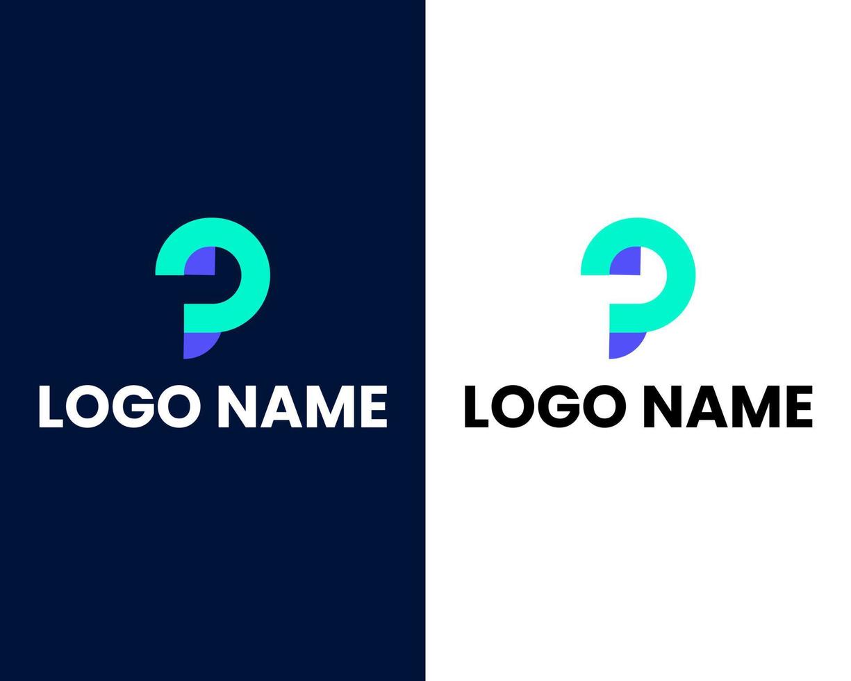 plantilla de diseño de logotipo moderno letra p vector