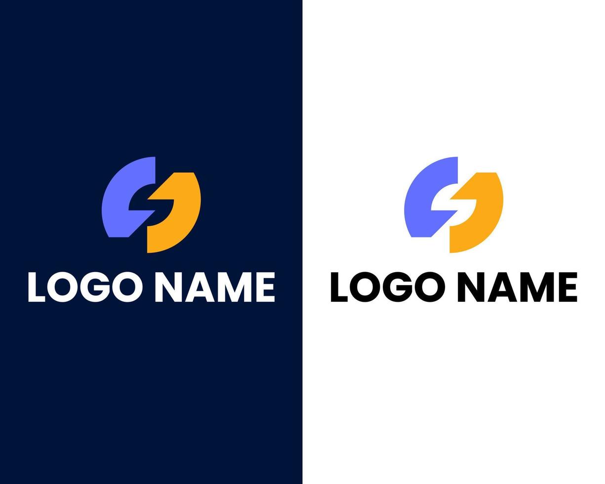plantilla de diseño de logotipo moderno letra g y s vector