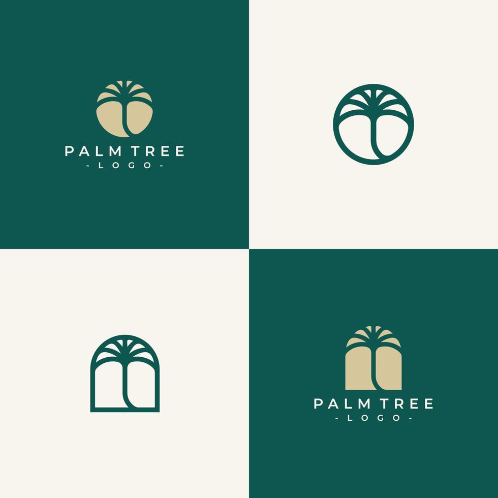 abstract palm logo vector set