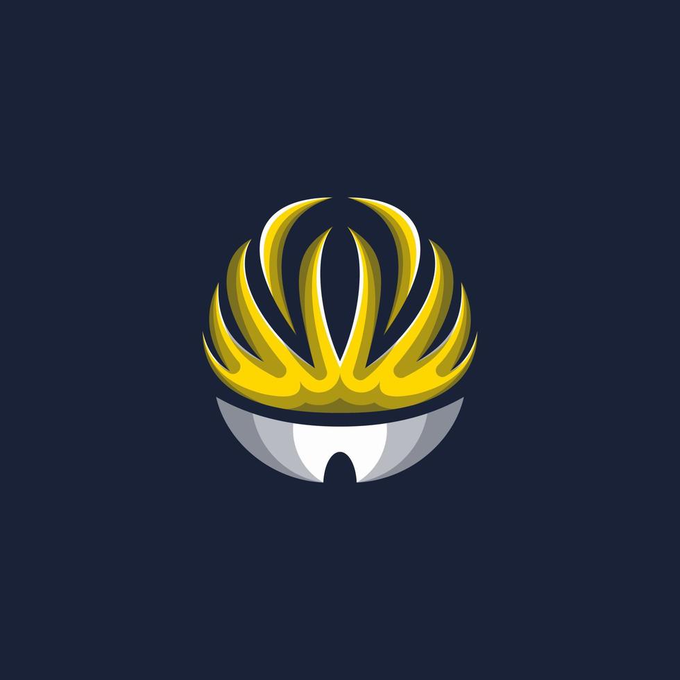 Ilustración de vector de logotipo de casco de bicicleta