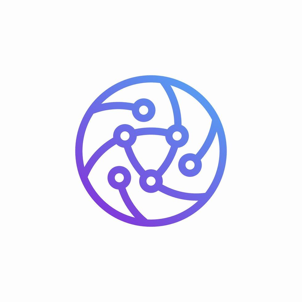 línea de círculo de logotipo de tecnología abstracta vector
