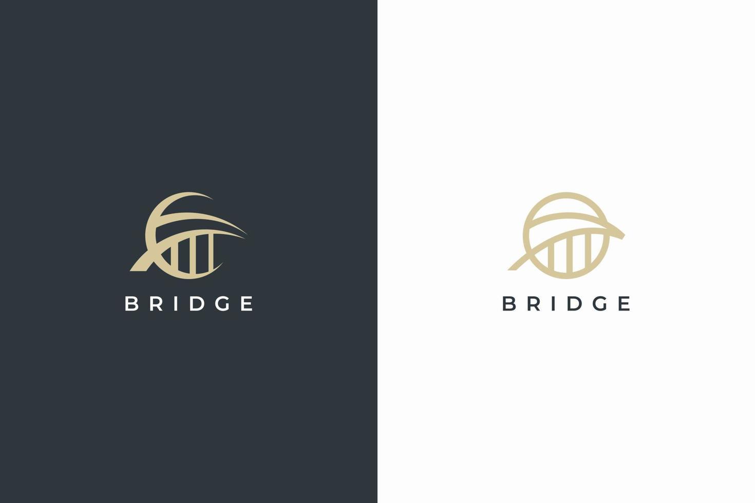 abstract bridge circle logo vector