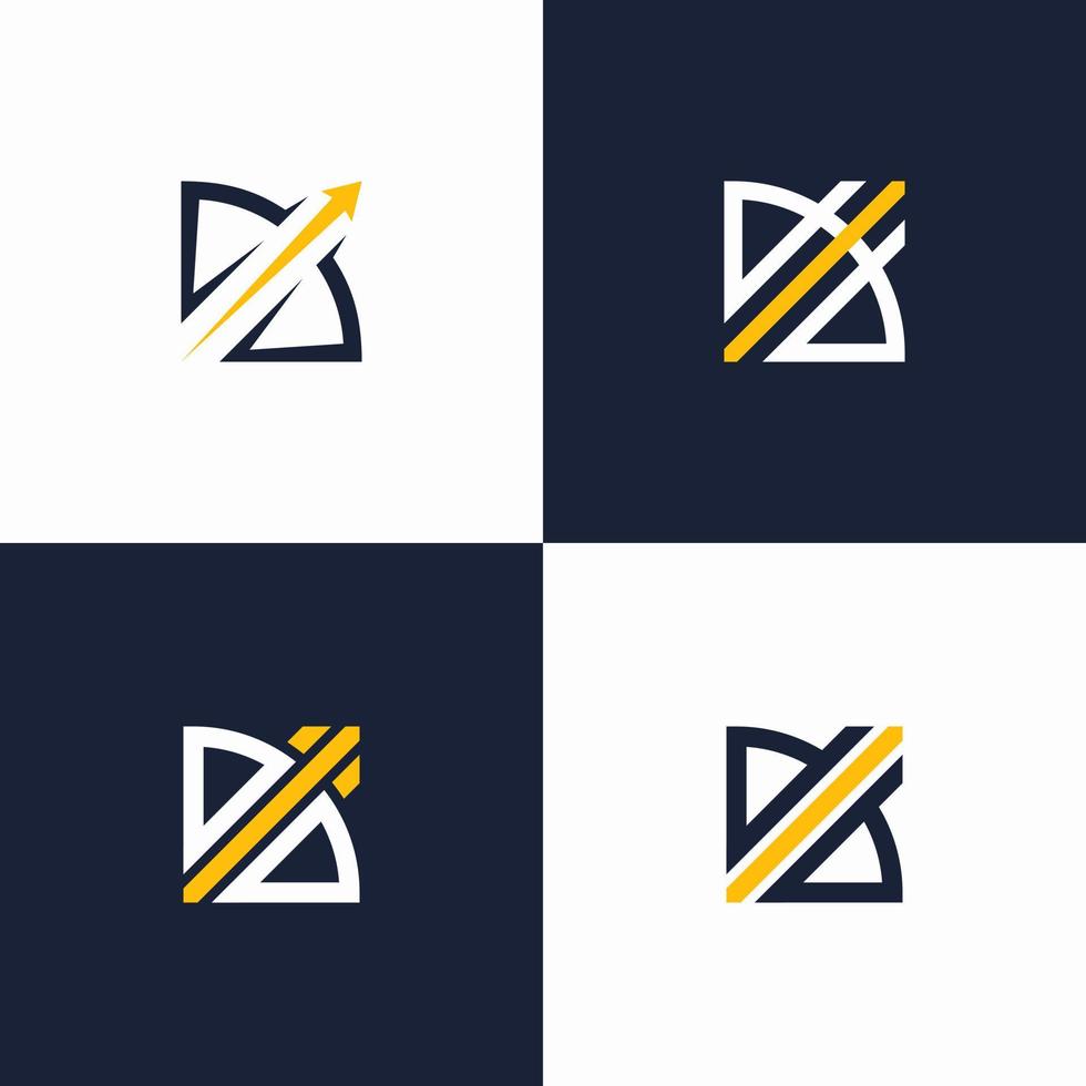 conjunto de vectores de logotipo de arquero abstracto