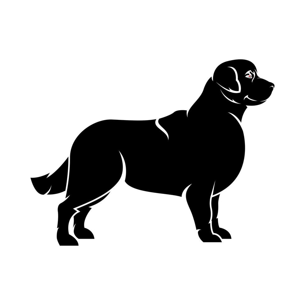 ilustración de logotipo de silueta de perro fuerte vector