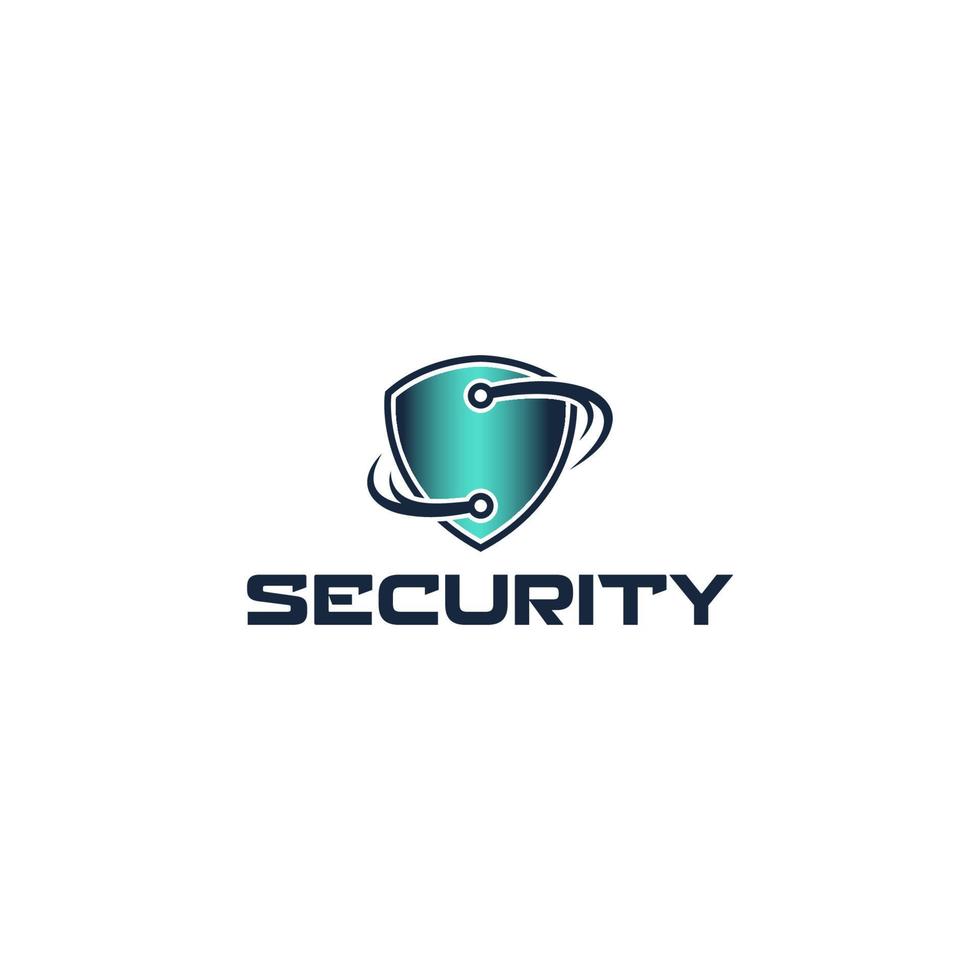 logotipo de seguridad del escudo de conexión azul vector