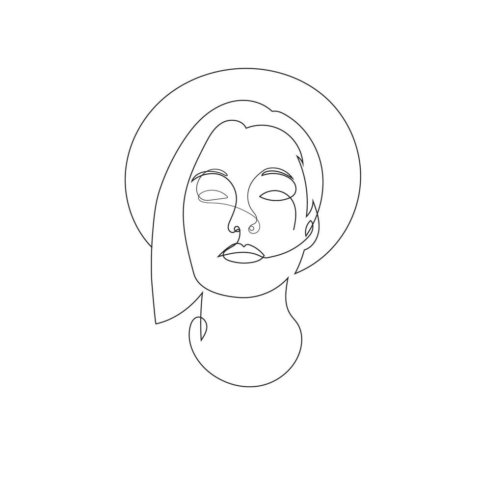 arte de línea de cara de mujer vector