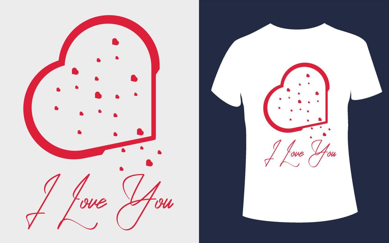 I Love You T-shirt Design with Love Vector