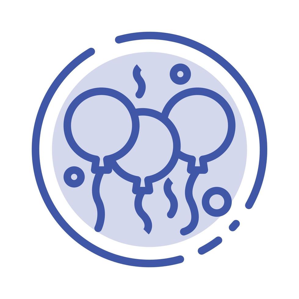 Indian Day Balloon India Blue Dotted Line Line Icon vector