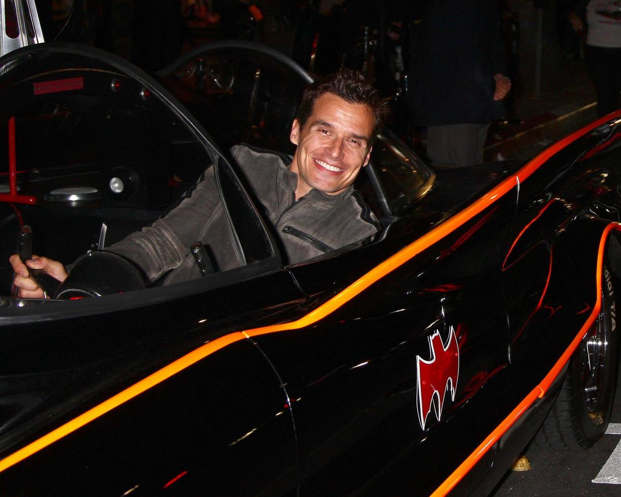 LOS ANGELES - MAR 21 - Antonio Sabato Jr. in the Batmobile at the Batman Product Line Launch at the Meltdown Comics on March 21, 2013 in Los Angeles, CA photo