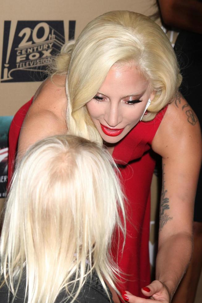 LOS ANGELES - OCT 3 - Lady Gaga, Lennon Henry at the American Horror Story - Hotel Premiere Screening at the Regal 14 Theaters on October 3, 2015 in Los Angeles, CA photo