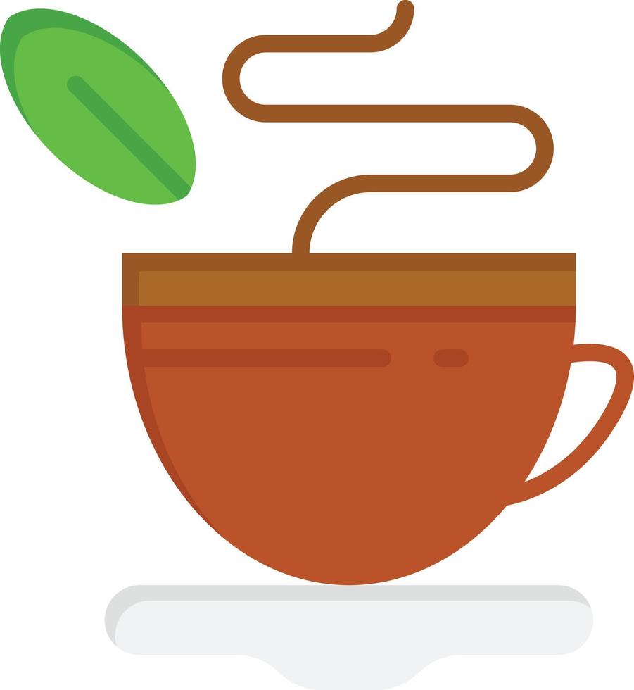 taza de té café caliente color plano icono vector icono banner plantilla