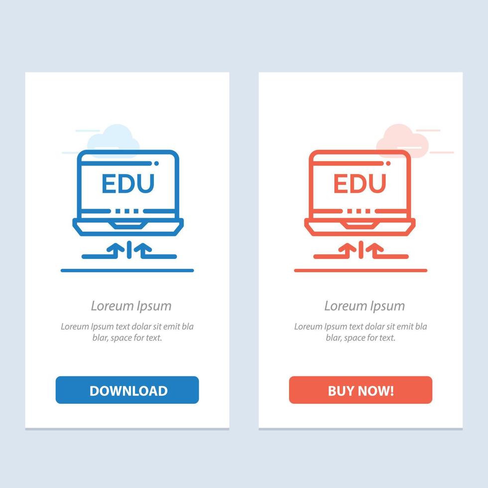 Laptop Hardware Arrow Education  Blue and Red Download and Buy Now web Widget Card Template vector