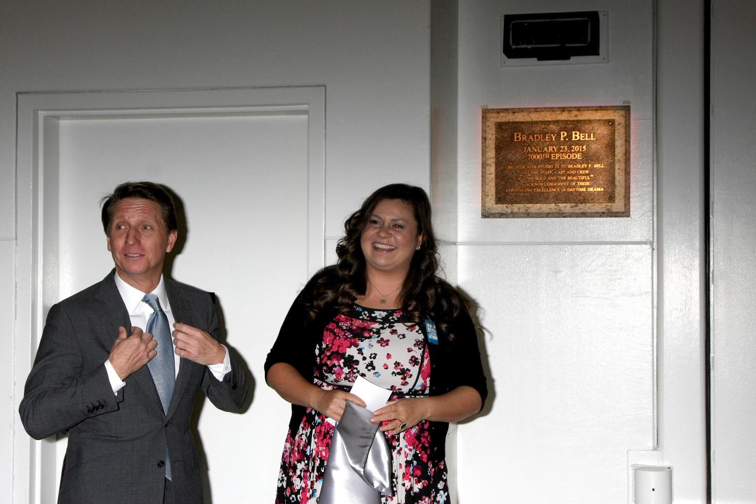 LOS ANGELES - JAN 14 - Bradley P. Bell, Angelica McDaniel as the Bold and Beautiful Celebrates 7000th Show at a CBS Television City on January 14, 2015 in Los Angeles, CA photo