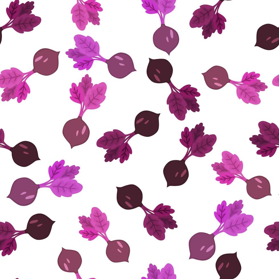 Hand drawn beet seamless pattern. Doodle beetroot wallpaper. vector
