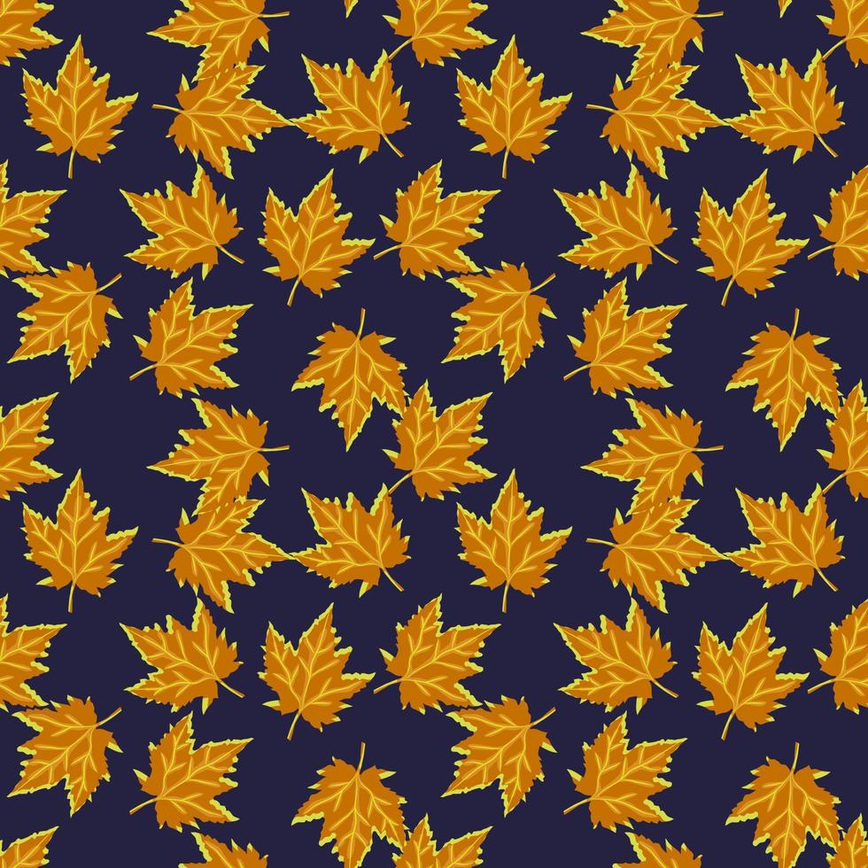 Abstract oak leaves seamless pattern. Maple foliage backdrop. vector