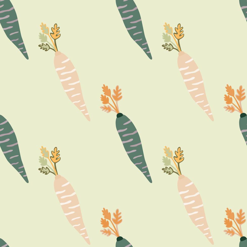 Hand drawn carrot seamless pattern. Doodle carrots wallpaper. vector