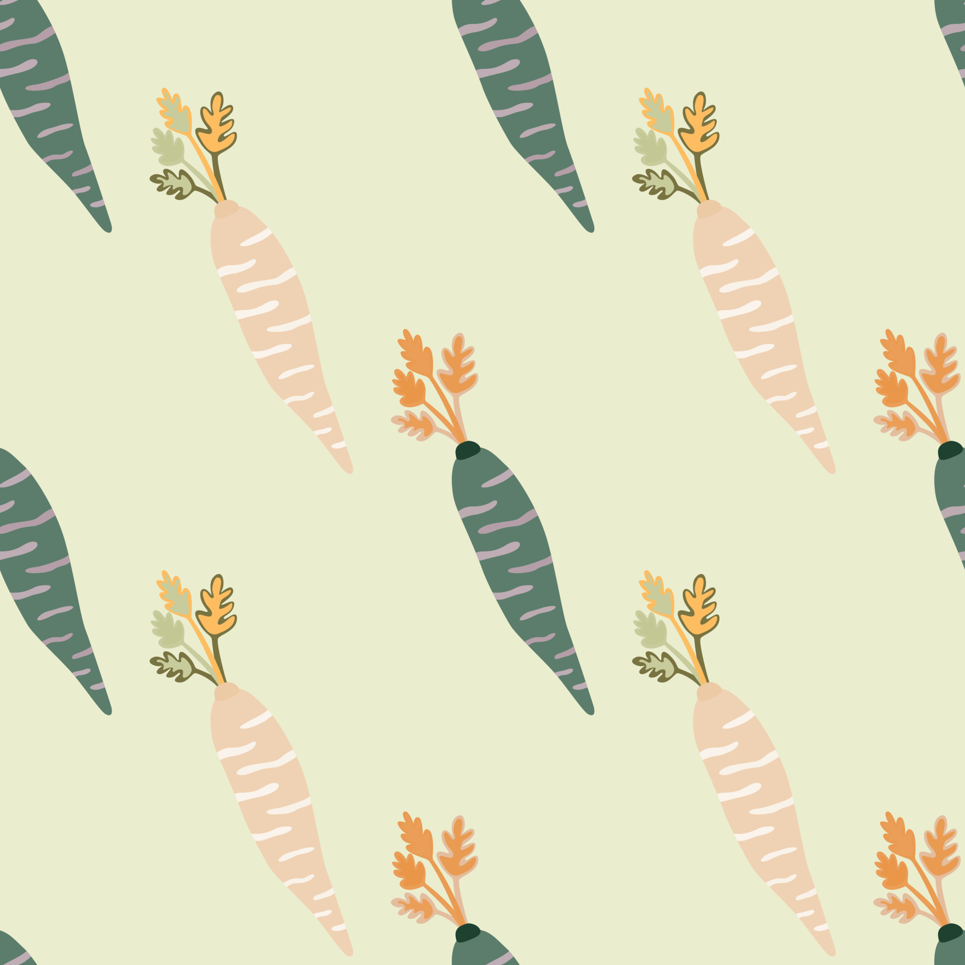 Hand drawn carrot seamless pattern. Doodle carrots wallpaper. 13242332