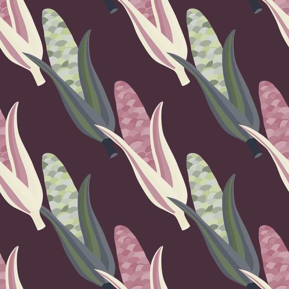 Corn plants seamless pattern. Corn cobs endless wallpaper. vector