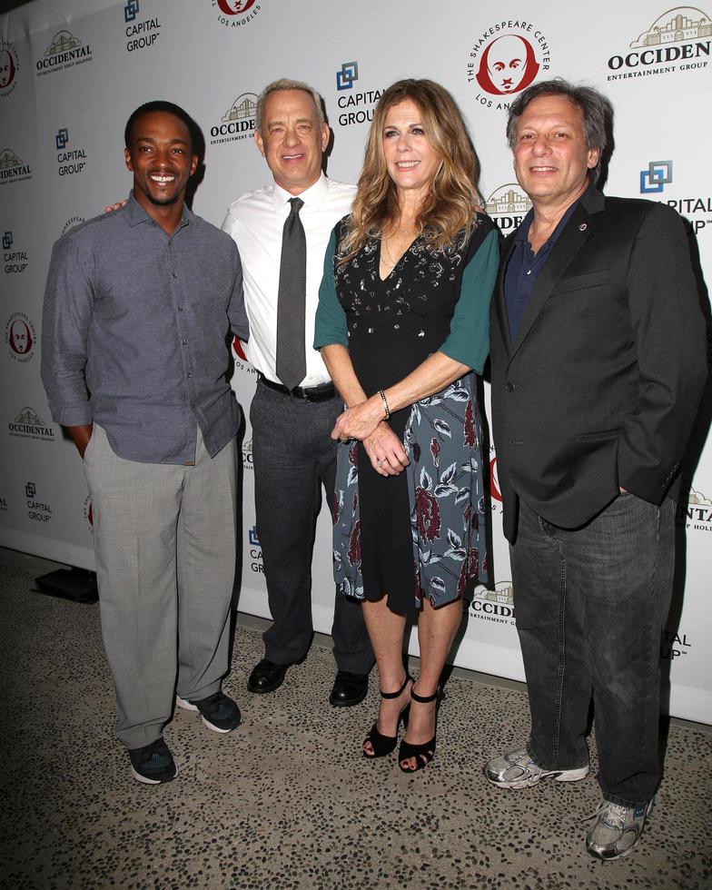 LOS ANGELES - DEC 8 - Anthony Mackie, Tom Hanks, Rita Wilson, Ben Donenberg at the 25th Annual Simply Shakespeare at the Broad Stage on December 8, 2015 in Santa Monica, CA photo