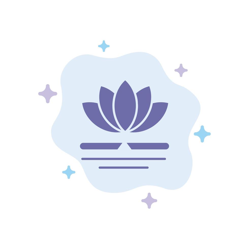 Flower Spa Massage Chinese Blue Icon on Abstract Cloud Background vector