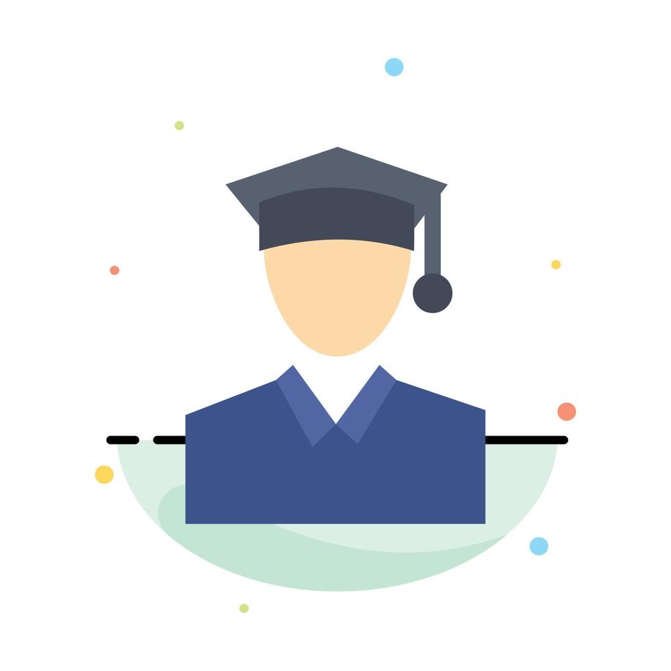 Cap Education Graduation Abstract Flat Color Icon Template vector