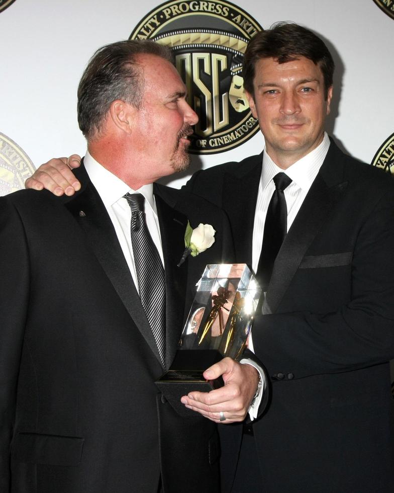 LOS ANGELES - FEB 15 - Bill Roe, Nathan Fillion at the 2015 American Society of Cinematographers Awards at a Century Plaza Hotel on February 15, 2015 in Century City, CA photo