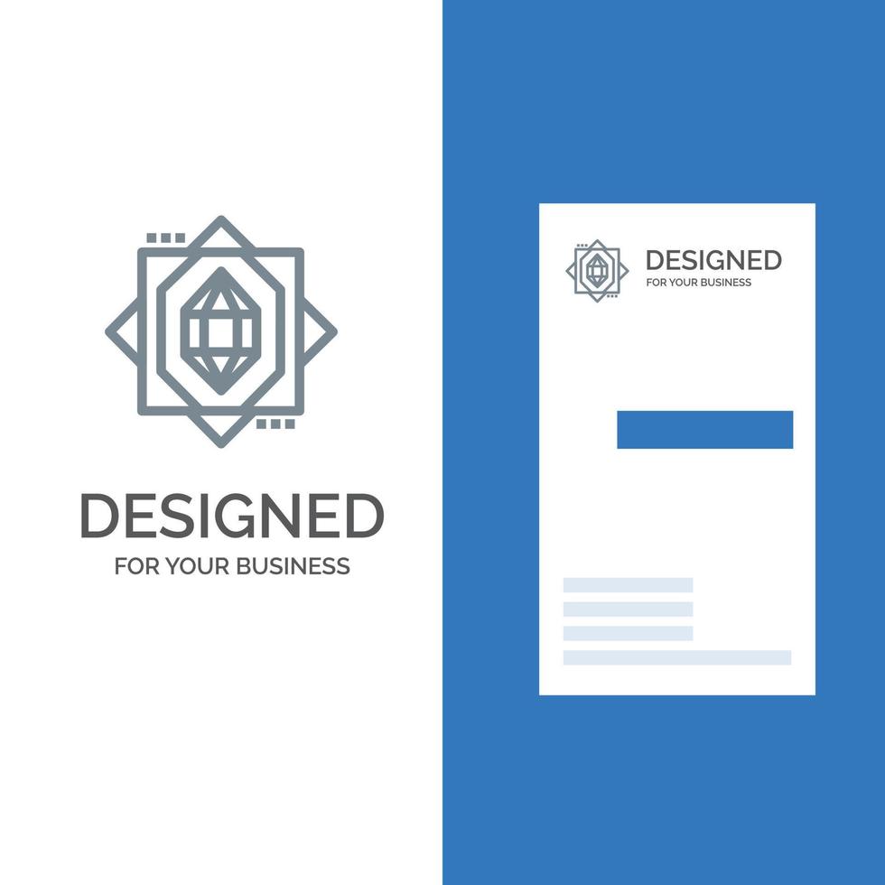 Diseño de formación de núcleo 3d diseño de logotipo gris y plantilla de tarjeta de visita vector