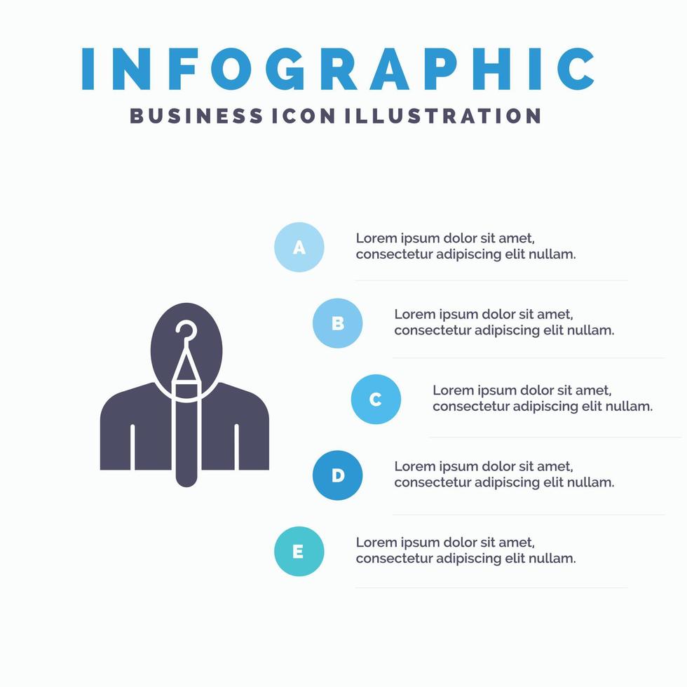 Anonymous Artist Author Authorship Creative Solid Icon Infographics 5 Steps Presentation Background vector
