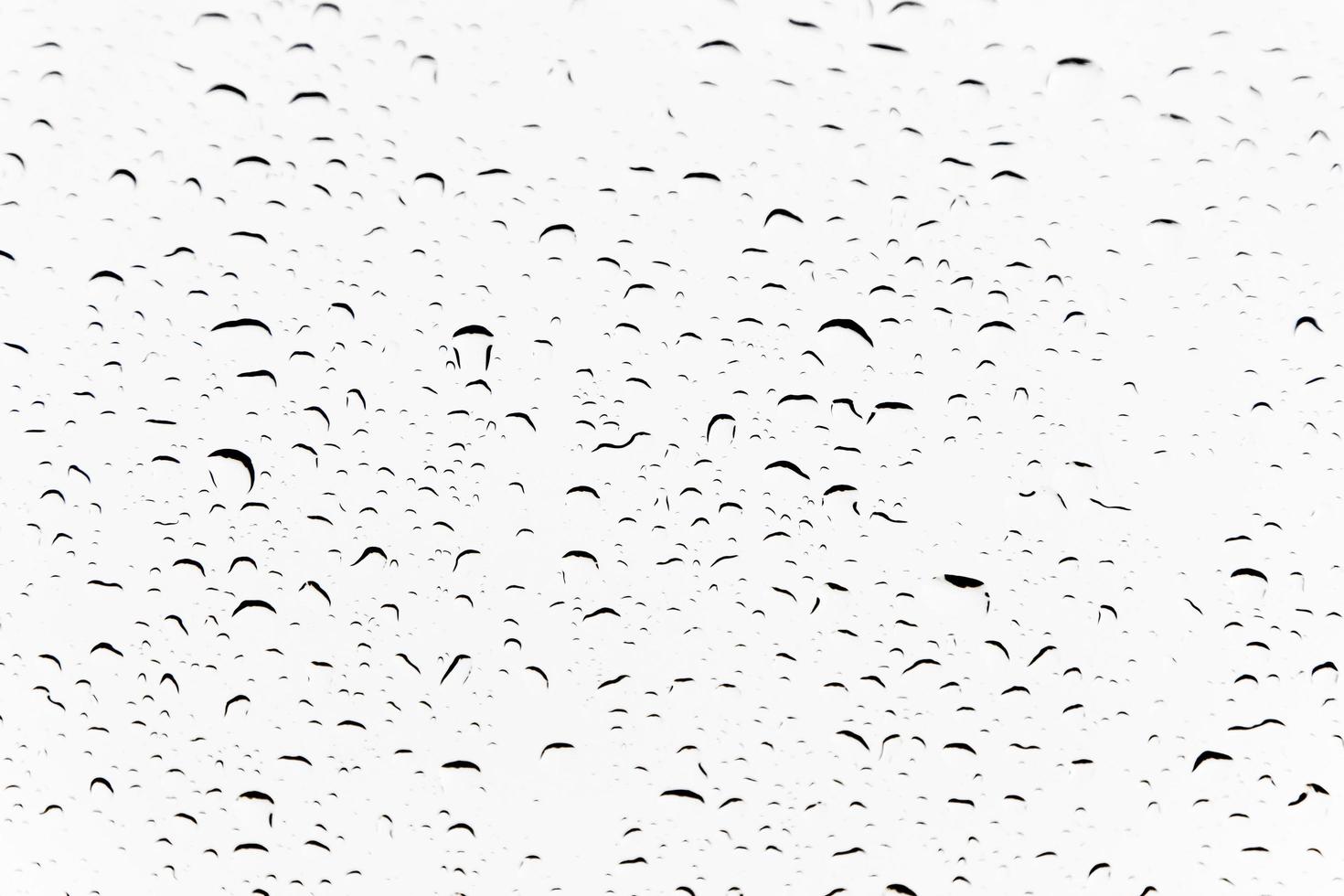 Drops of water and water beads on clear glass. photo