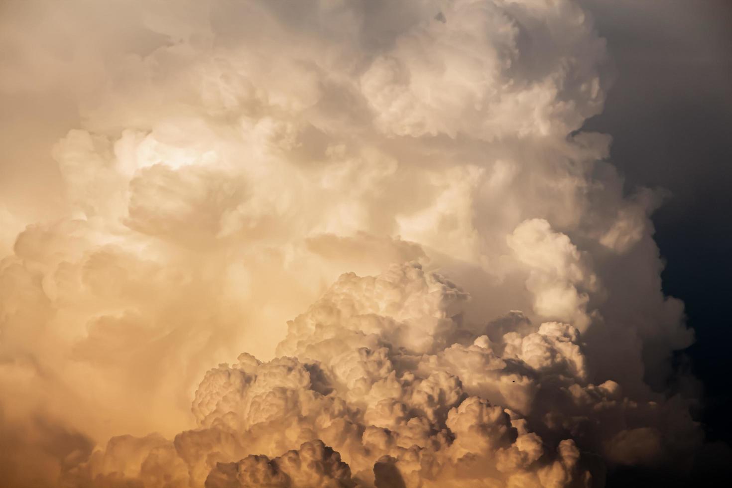 Orange clouds reflected in th evening sunlight. , is a lump like a brain lump photo