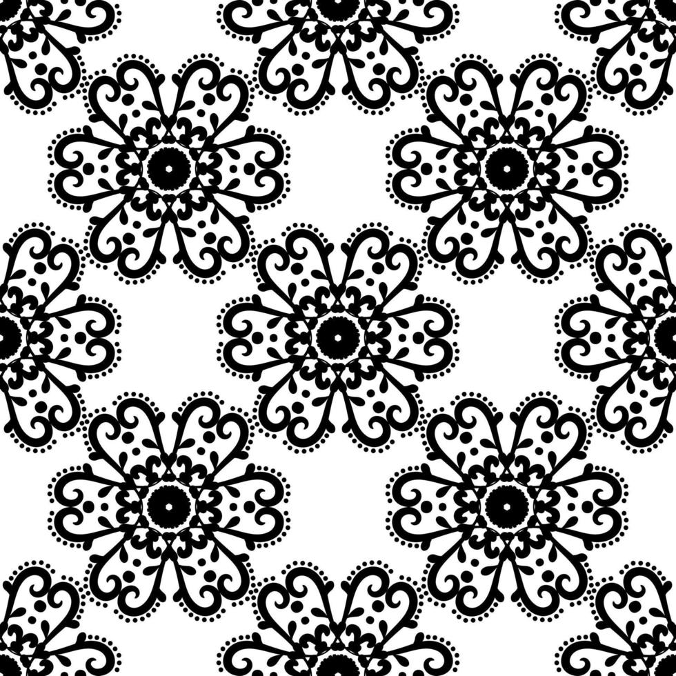 patrón floral transparente para la decoración del hogar. en blanco y negro. textura decorativa. patrones mehndi. para tela, papel pintado, patrón veneciano, textil, embalaje. vector