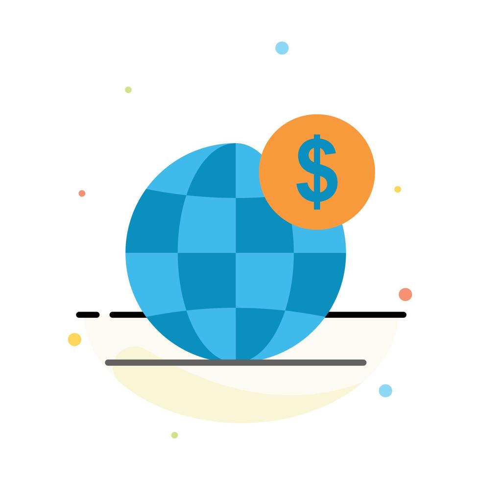 plantilla de icono de color plano abstracto internacional de globo de negocios global de dólar vector