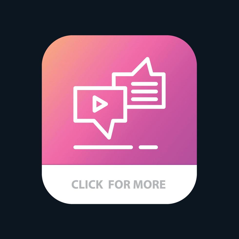 Chat Connection Marketing Messaging Speech Mobile App Button Android and IOS Line Version vector