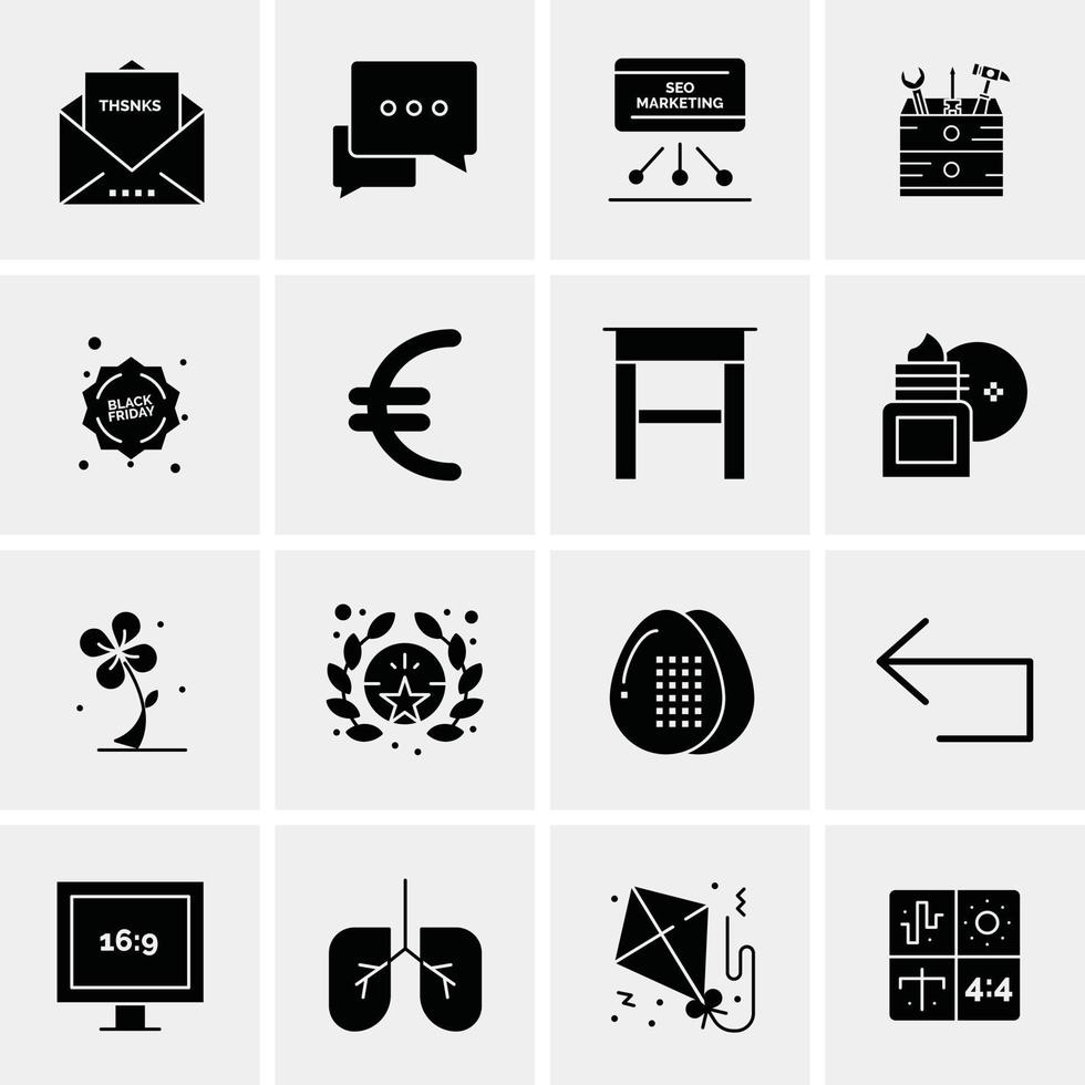 16 iconos universales de negocios vector ilustración de icono creativo para usar en proyectos relacionados con la web y dispositivos móviles