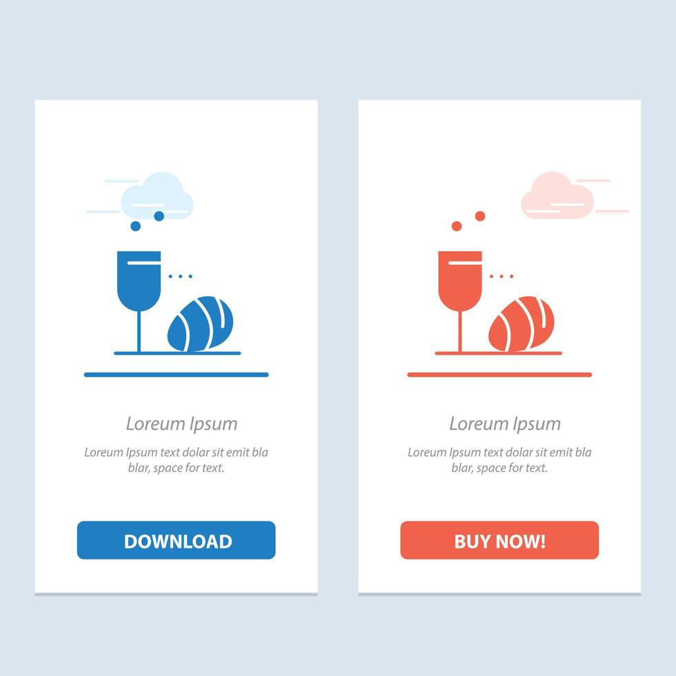 Glass Egg Easter Drink  Blue and Red Download and Buy Now web Widget Card Template vector