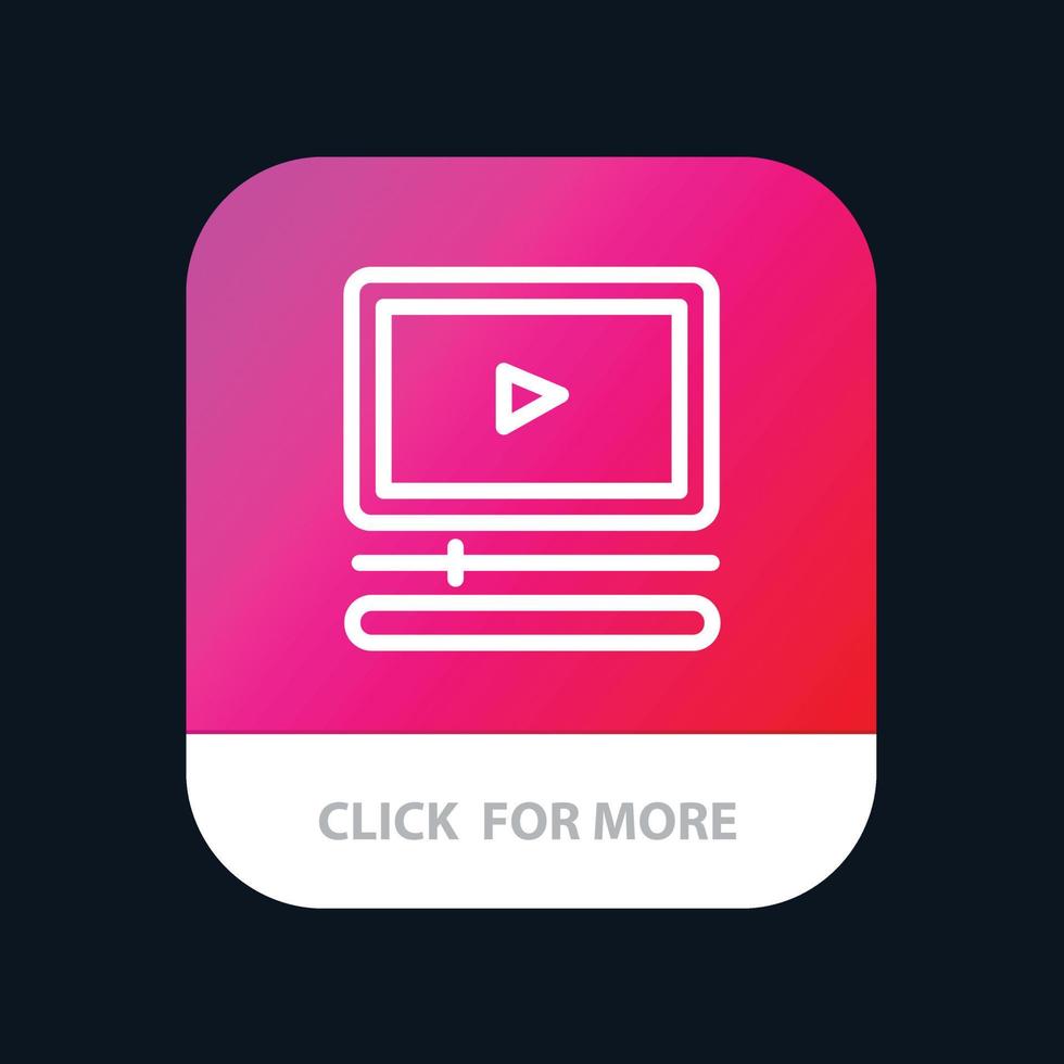 Video Player Audio Mp3 Mp4 Mobile App Button Android and IOS Line Version vector
