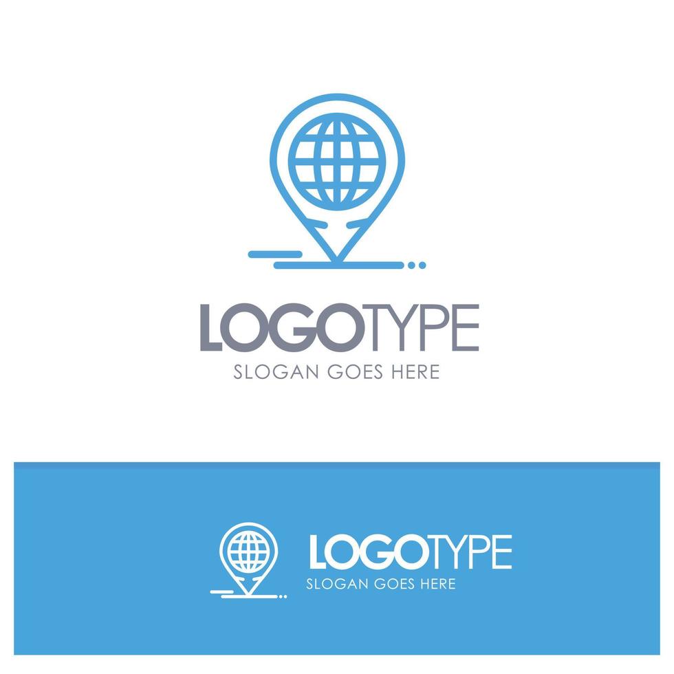 logotipo de contorno azul moderno global del foro de negocios con lugar para el eslogan vector