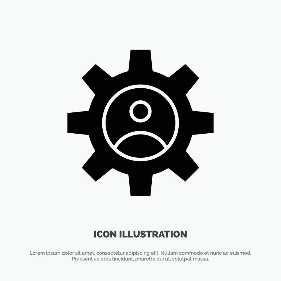 Gear Controls Profile Use solid Glyph Icon vector