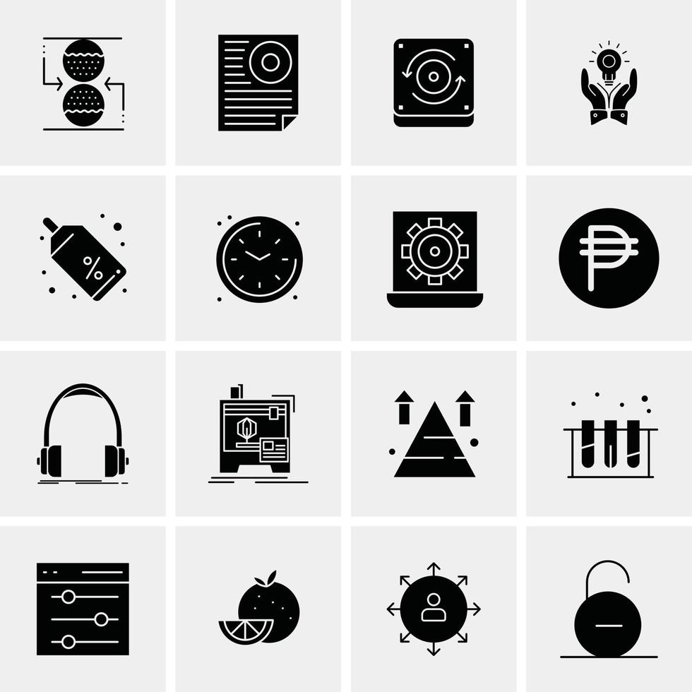 16 iconos de negocios universales vector ilustración de icono creativo para usar en proyectos relacionados con la web y dispositivos móviles