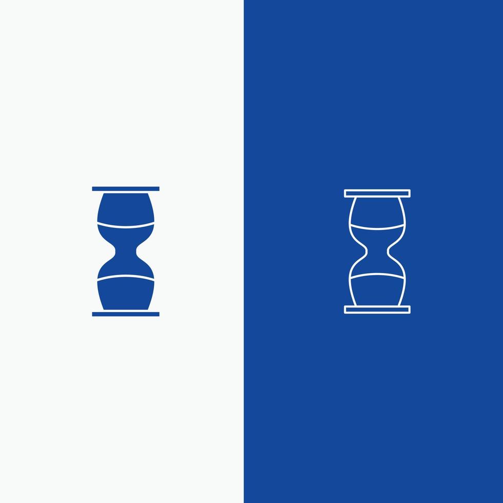 Hourglass Business Clock Sand clock Time Timer Line and Glyph Solid icon Blue banner Line and Glyph vector